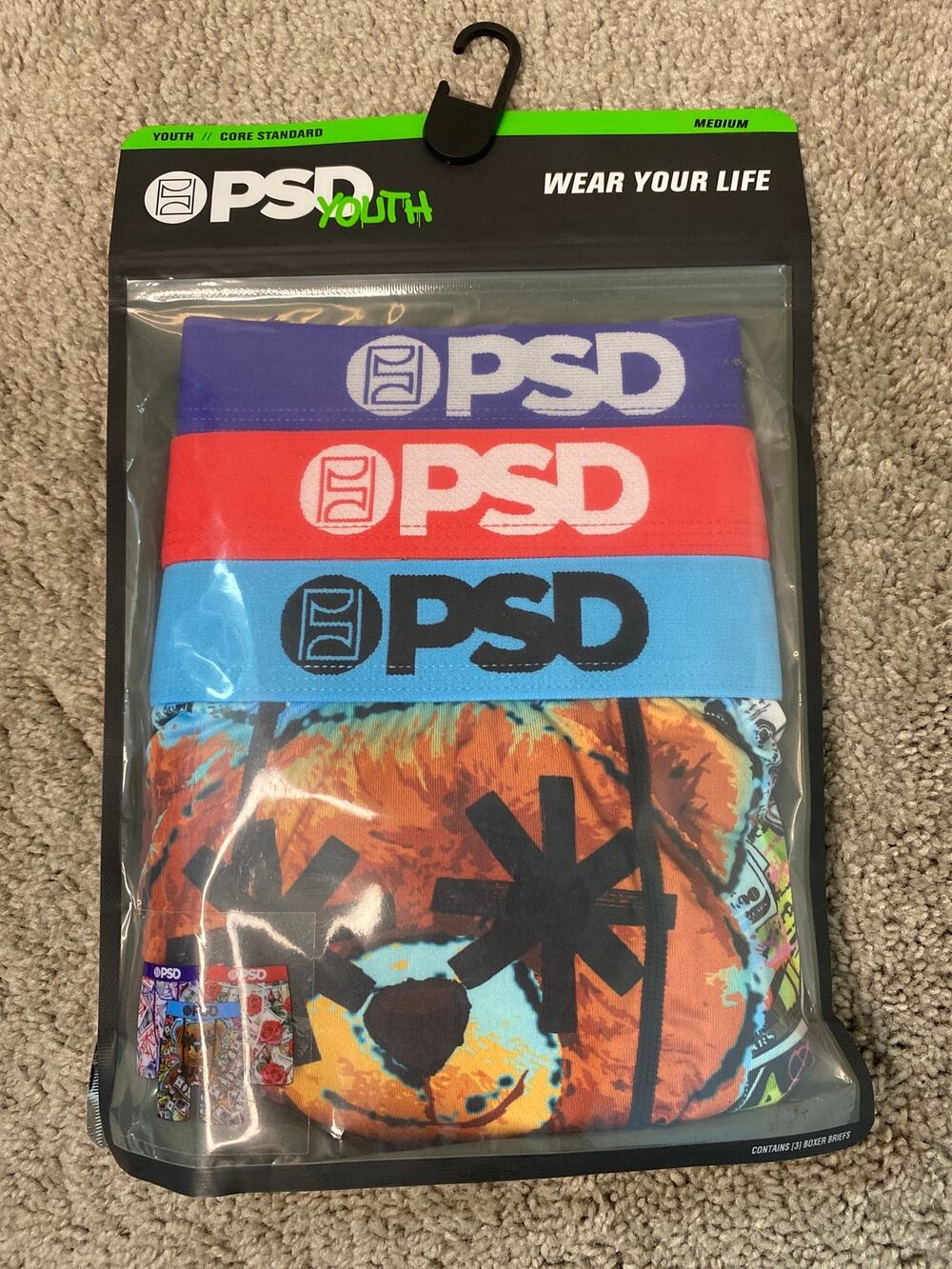 New PSD Money Moves Youth Boxer Briefs 3 Pack Size Medium